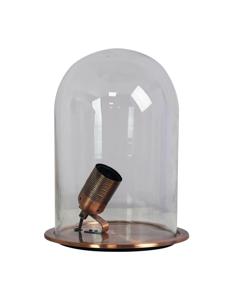 copper and glass lamp